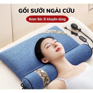 Gối sưởi điện,gối ngải cứu thảo dược 2 trong 1 chườm nóng giảm mệt