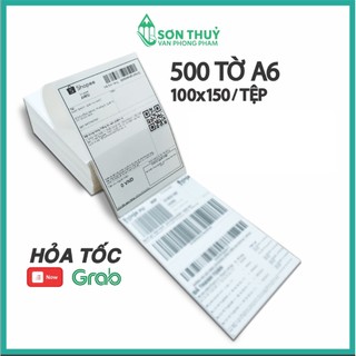 [XẢ KHO] Giấy In Nhiệt Decal A6 - 100x150mm - Tệp 500 Tem, In Bill Shopee, TMĐT, Cuộn A6, A7, Tem Trà Sữa, Có Lớp Keo