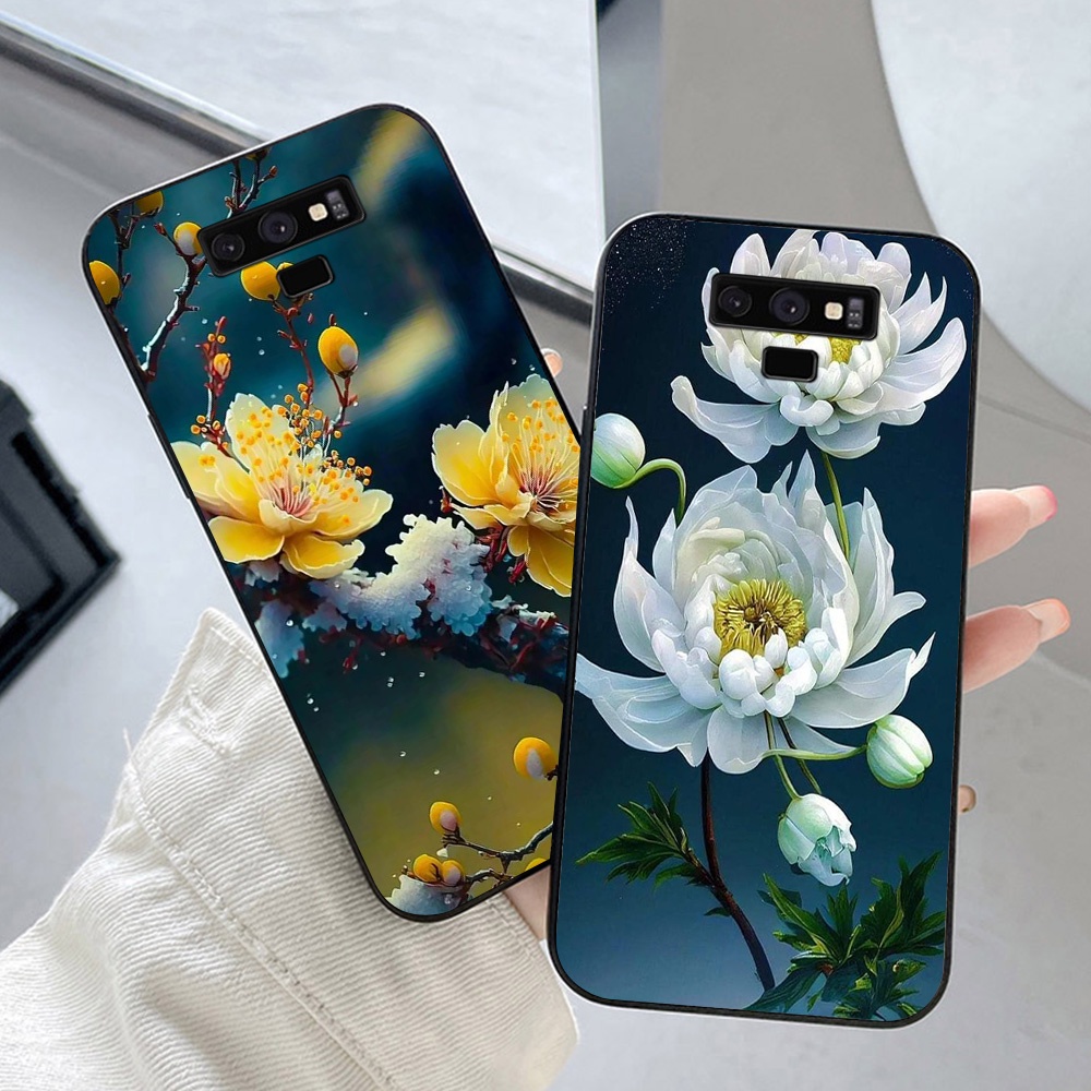Ốp lưng Samsung note 9 / ss note 9 plus in nhám hình hoa cỏ