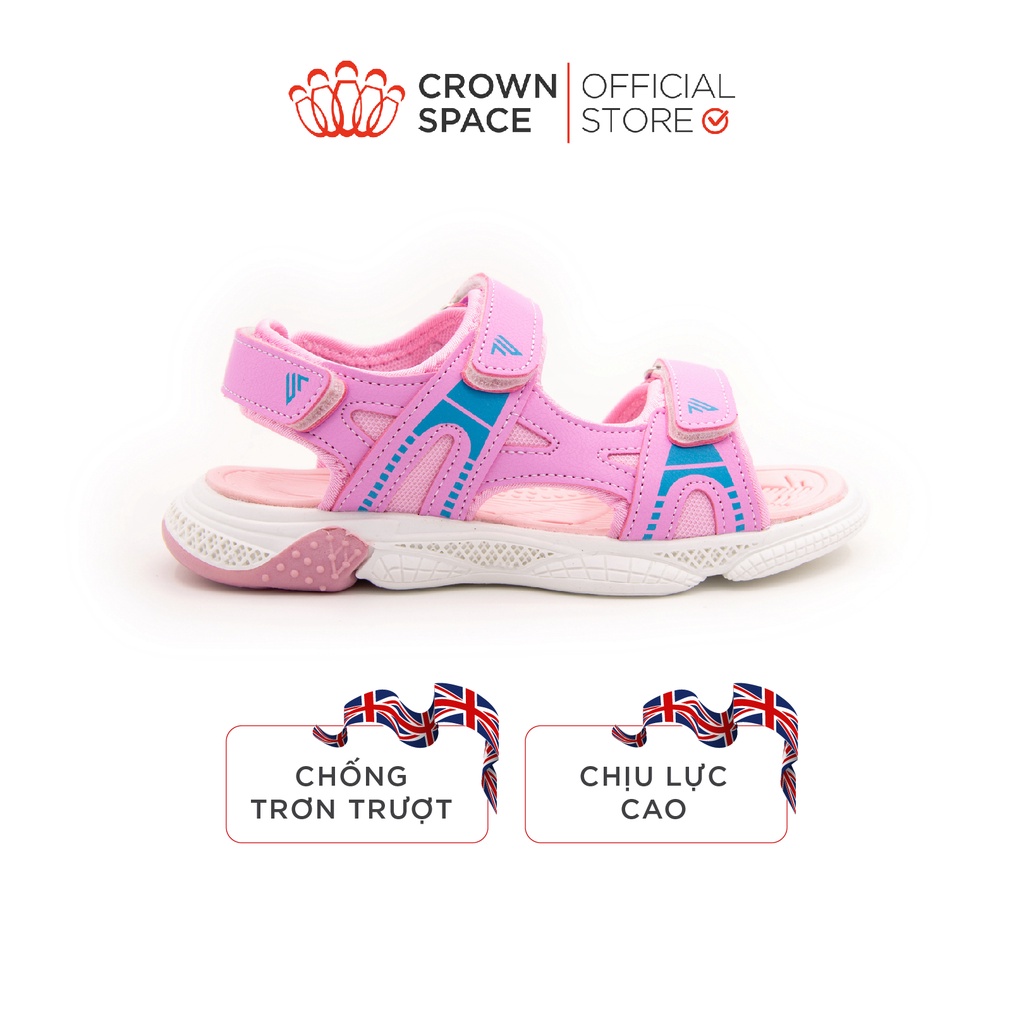 Sandal Cho Bé Gái Crown Space CRUK541 Dép Quai Hậu Cho Bé Gái Chính Hãng Siêu Êm Chống Hôi Chân
