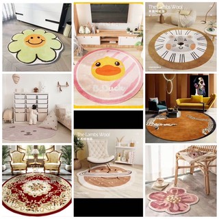 Thảm tròn lông cừu 1mx1m sẵn hàng