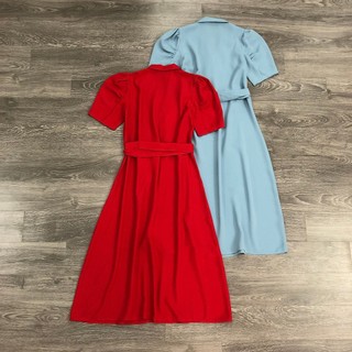 Đầm MIXX@ cổ vest 4 nút cột belt