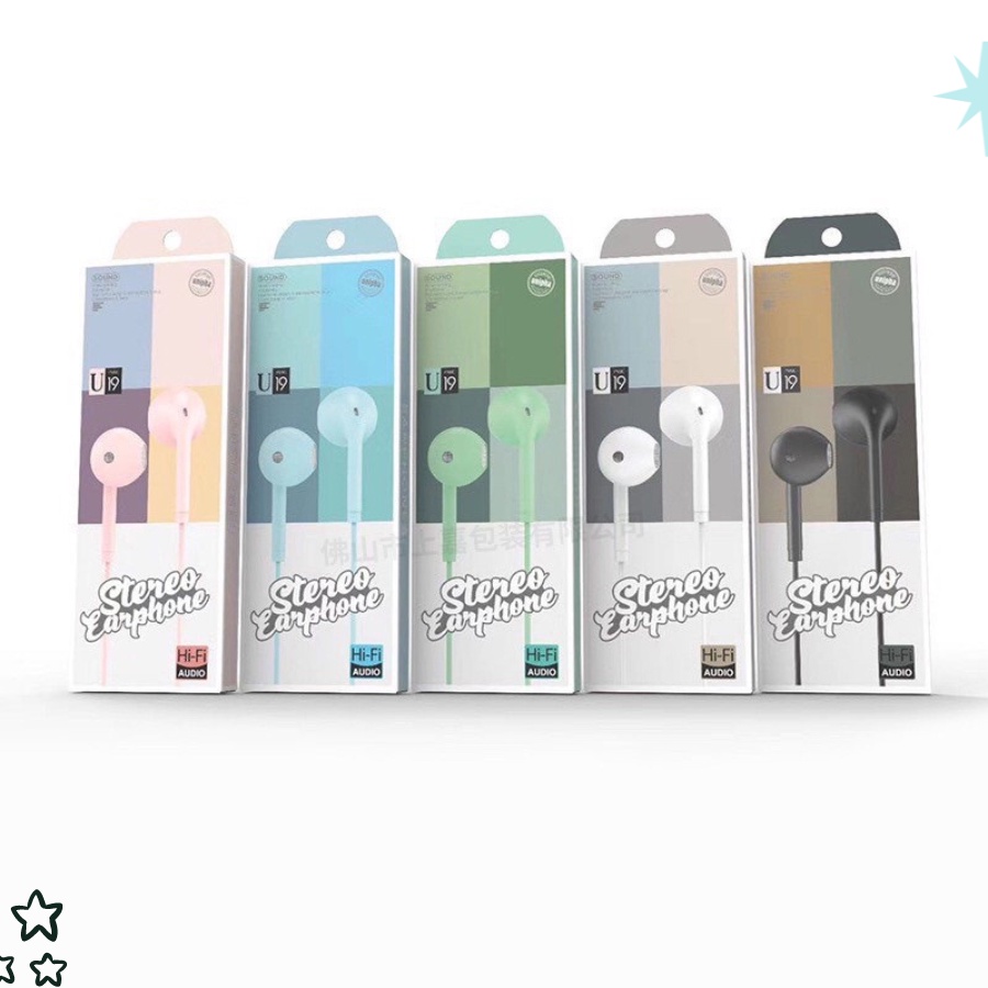 Tai nghe nhét tai có dây U19 giắc cắm 3.5mm tích hợp micro chất lượng cao dành cho điện thoại - U19
