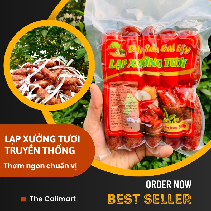 Lạp xưởng tươi Cai Lậy túi 0,5 kg hương vị truyền thống thơm ngon chuẩn vị