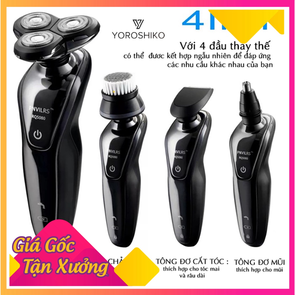 Máy cạo râu đa năng 4in1 cao cấp chống nước chuẩn IPX7 Yoroshiko