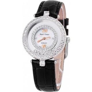 Đồng Hồ Royal Crown Nữ 3628 Dây Da Đen 32mm Chính Hãng