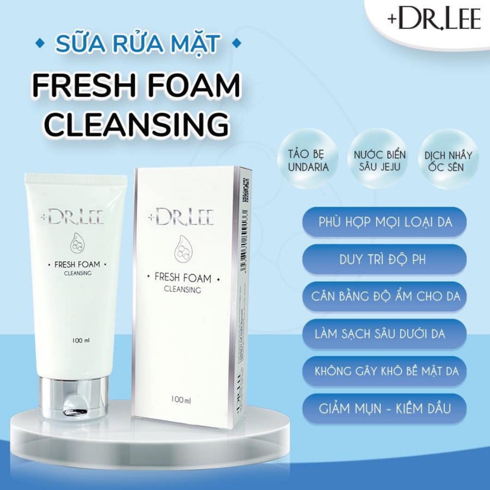 Sữa rửa mặt +DR.LEE Fresh Foam Cleansing giúp làm sạch sâu, sáng da tuýp 100ml