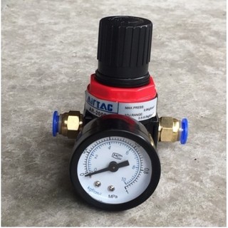 Van điều áp van điều chỉnh áp suất khí nén Airtac AR2000 có 2 đầu cút ra ống 8mm