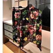 Vải Tơ Óng Đen Hoa To