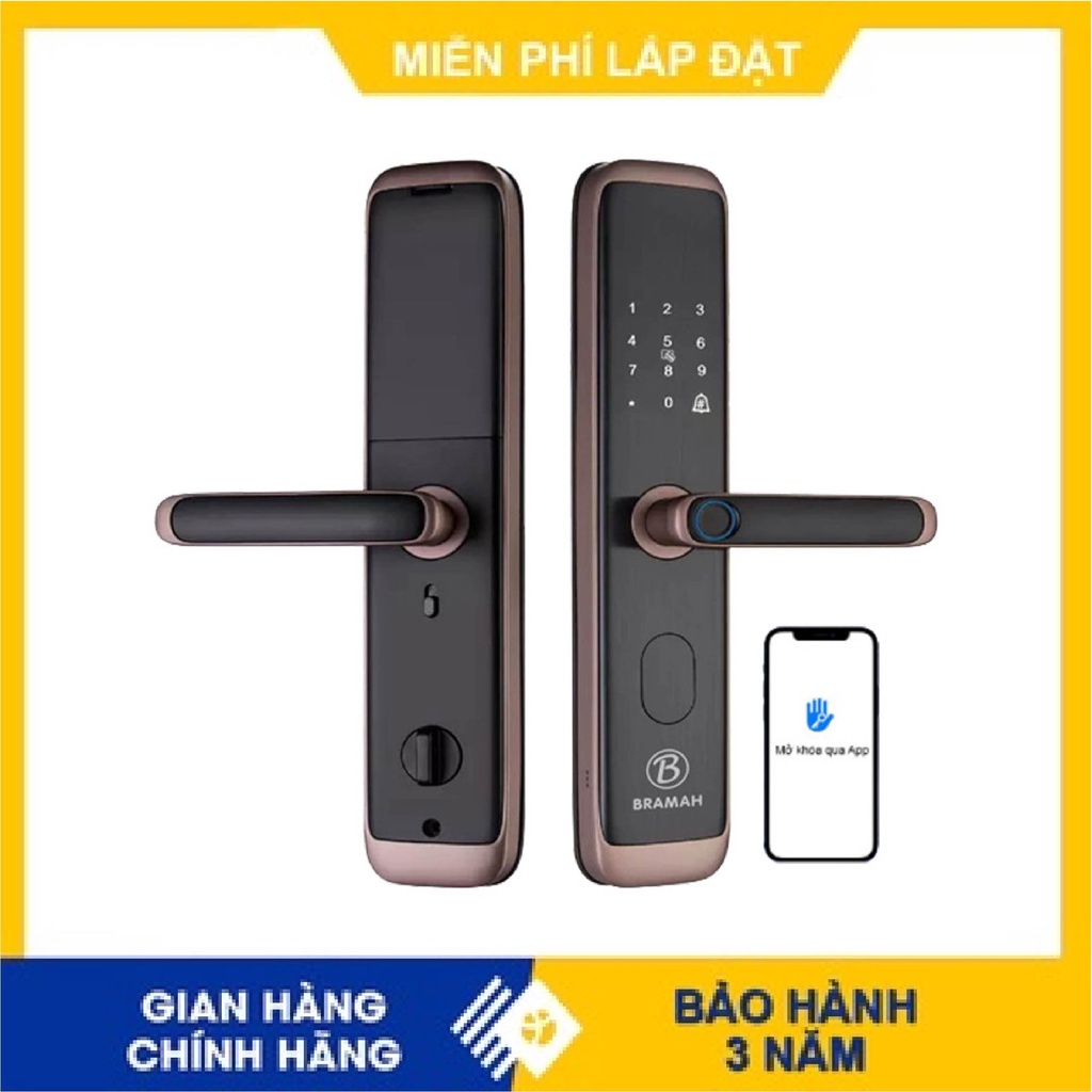 Khóa cửa thông minh Bramah- BM570 công nghệ Đức, bảo hành chính hãng 03 năm, miễn phí lắp đặt