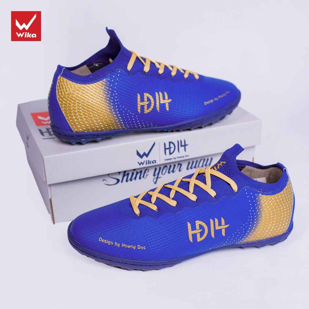 Giày Đá Bóng Wika Hoàng Đức HD14 Chính Hãng,Dành Cho Sân Cỏ Nhân Tạo,Ôm Chân,Khâu Toàn Bộ Đế
