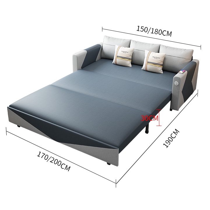 Sofa Giường Đa Năng Gấp Gọn Thành Ghế Sofa, Giường Sofa Thông Minh Có Ngăn Chứa Đồ Tiết Kiệm Không Gian - Tặng Kèm 2 Gối | BigBuy360 - bigbuy360.vn