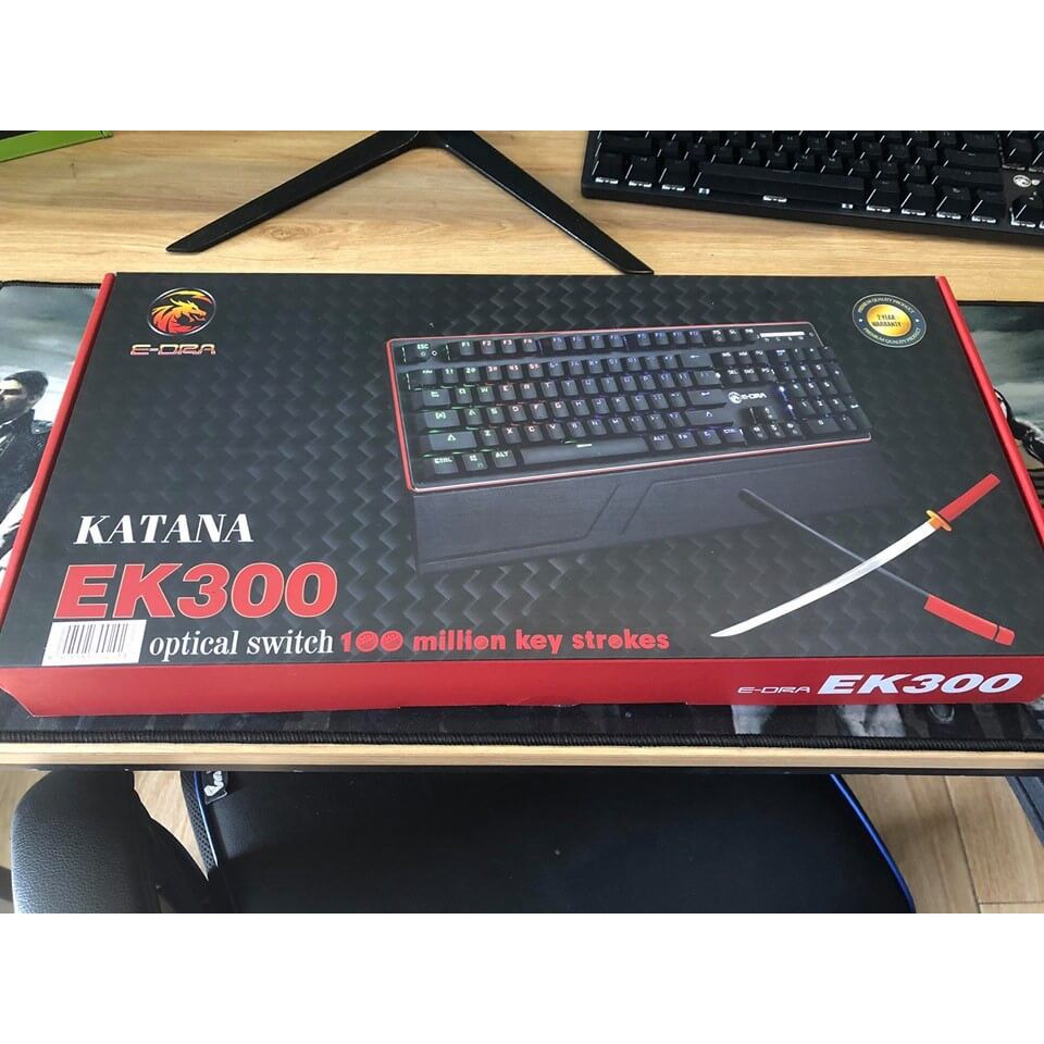 Bàn Phím Cơ Quang Học E Dra EK300 Blue Swich Màu Đen Hàng Chính Hãng Bảo Hành 12 Tháng - Hoàng long Computer