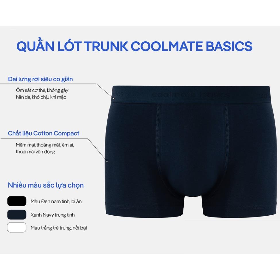 Set 3 quần lót nam Trunk COOLMATE BASICS thoáng mát