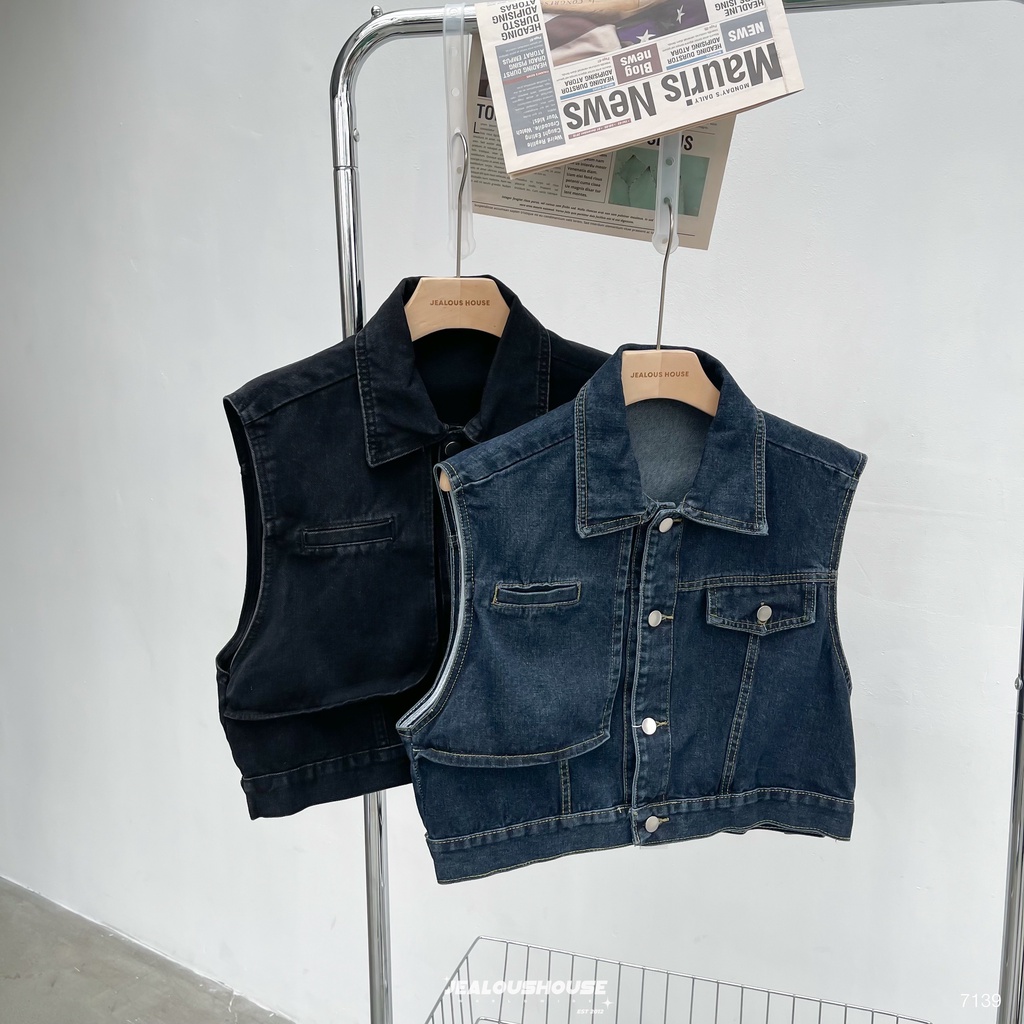 Áo gile jeans hai lớp dlam - 7139