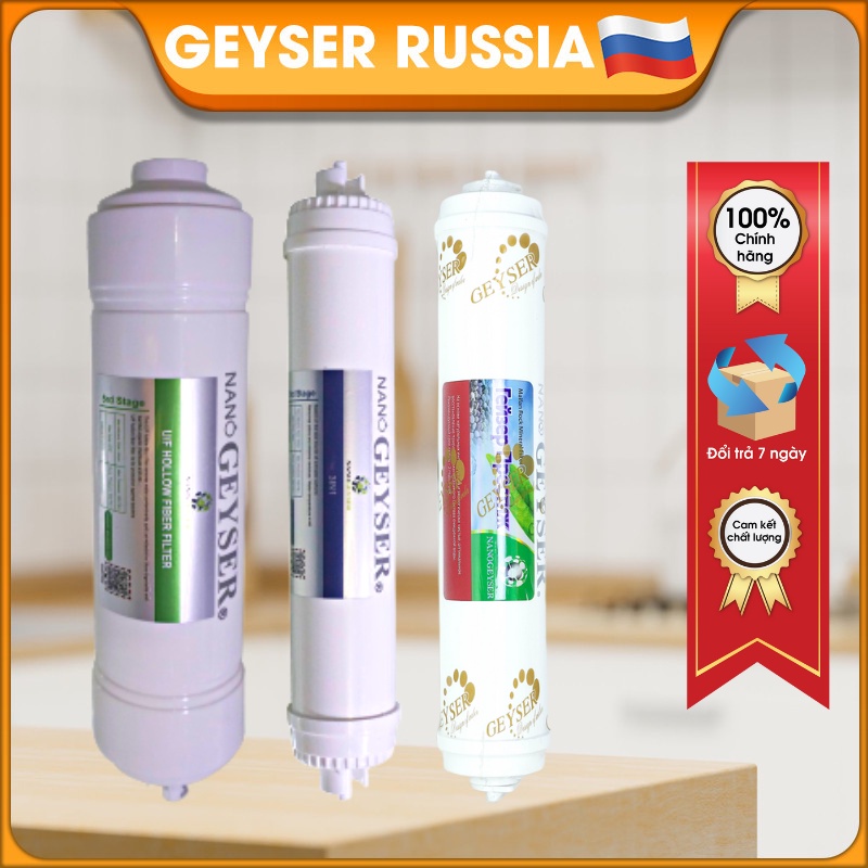 Lõi lọc UF Hollow, 3IN1, Maifan. Bộ lõi lọc nước số 456 NANO GEYSER dùng cho các dòng máy UF