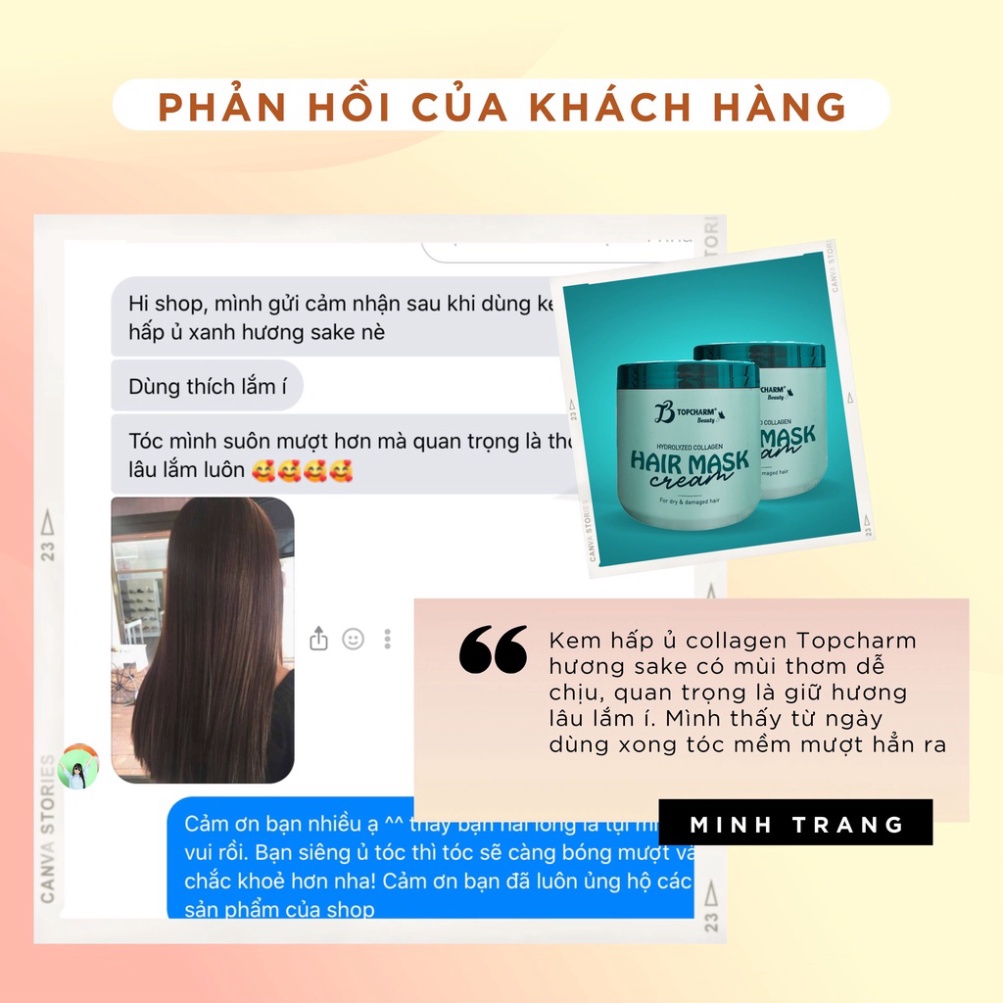 Kem Ủ Tóc TOPCHAMIS 500ml - Giúp Tóc Suông Mượt Vào Nếp Hương Sake