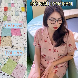 Pijama ĐŨI HÀN🌟RẺ NHẤT🌟bộ mặc nhà mát mẻ mềm mịn-Bộ ngủ nữ mùa hè quần đùi hình gấu kute LYNCHAN03