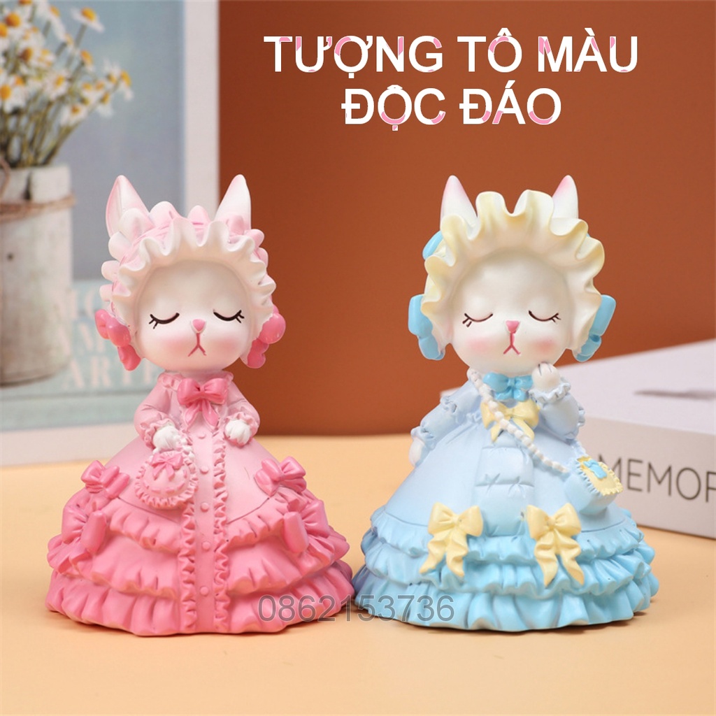 Tượng tô màu Hình bé mèo - Tượng thạch cao - Tượng độc đáo