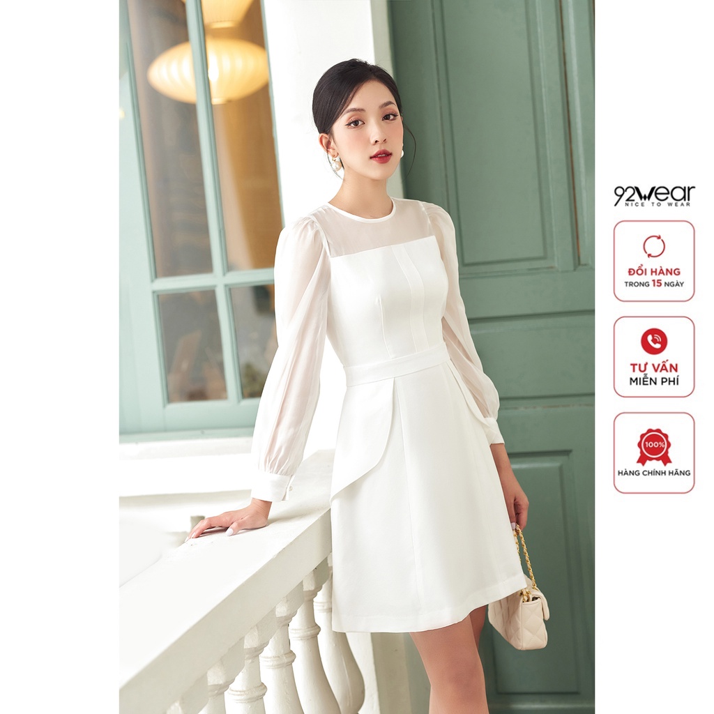 Đầm dài tay 20Again, thiết kế tay phối voan nhẹ nhàng, tôn dáng DEA1964