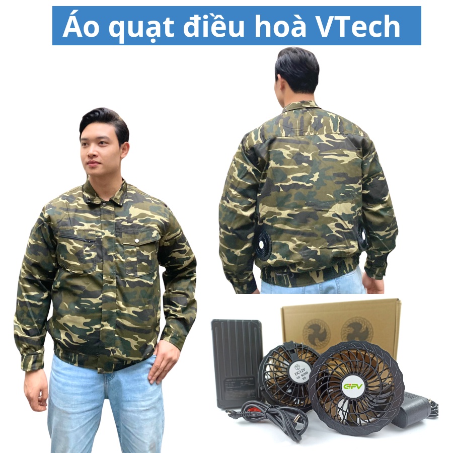 (AQ Rằn Ri 01) ÁO QUẠT KAKI HỌA TIẾT RẰN RI XANH LÁ