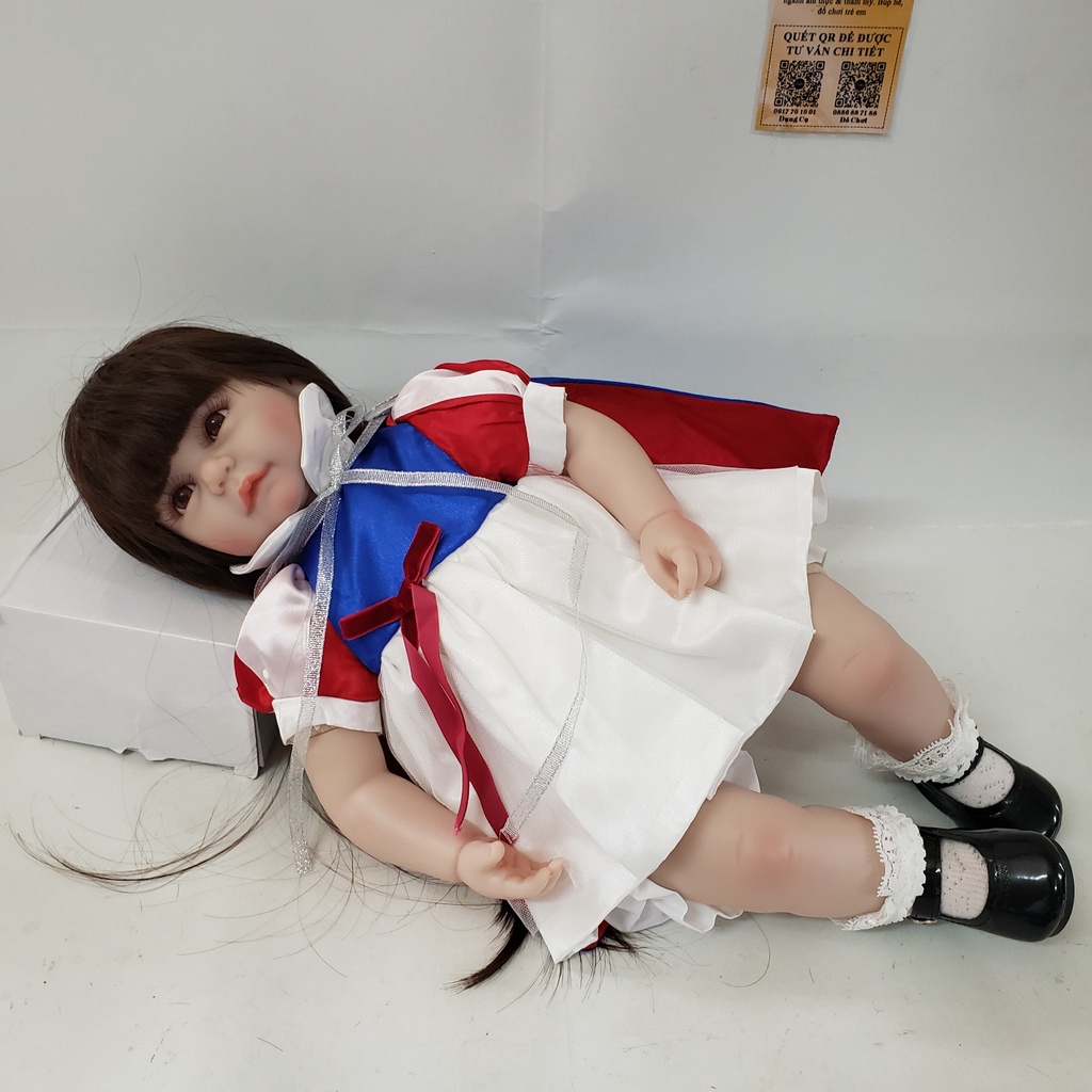 Búp Bê Tái Sinh Thân Gòn NPK Mềm Mại Môi Cong Bạch Tuyết 50 cm = 20 inch Reborn Vinyl Doll  PVN3920