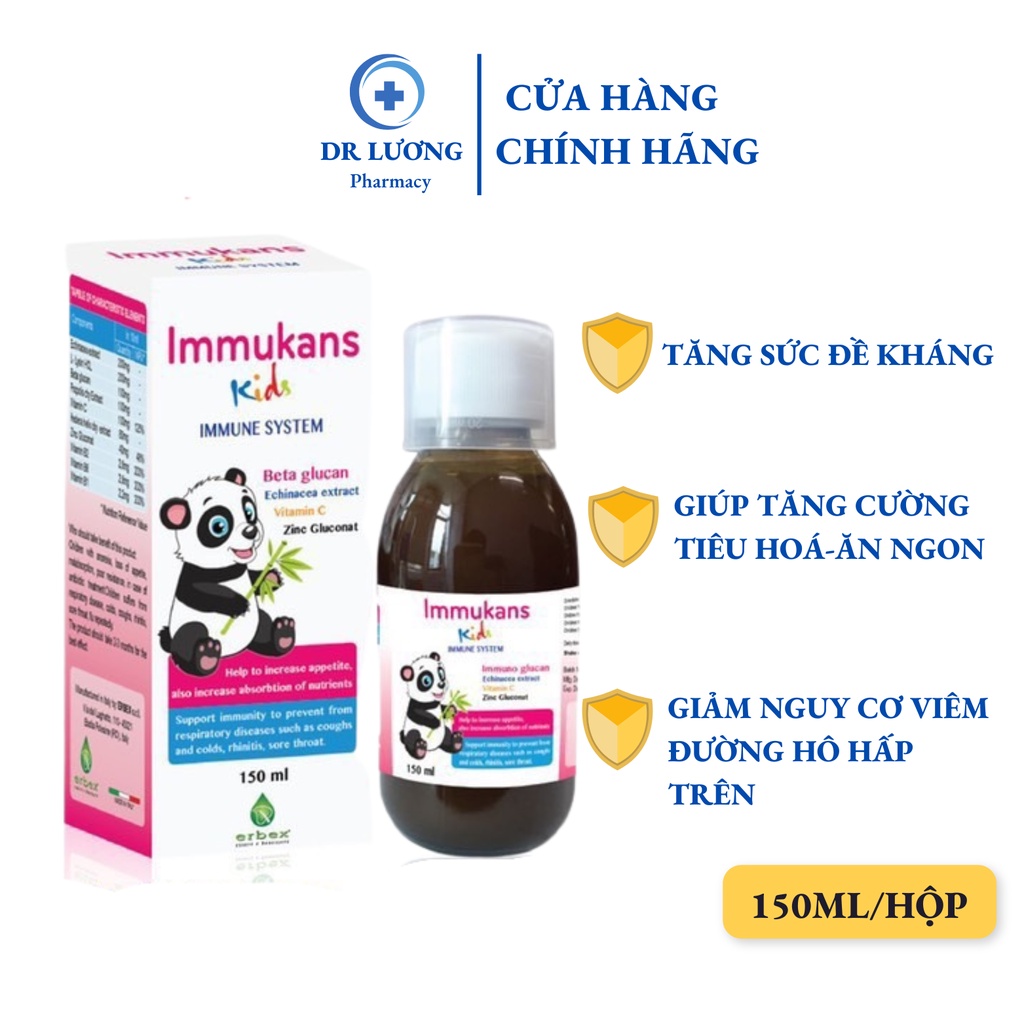 Immukans Kids Siro Ăn Ngon & Tăng Sức Đề Kháng Cho Bé