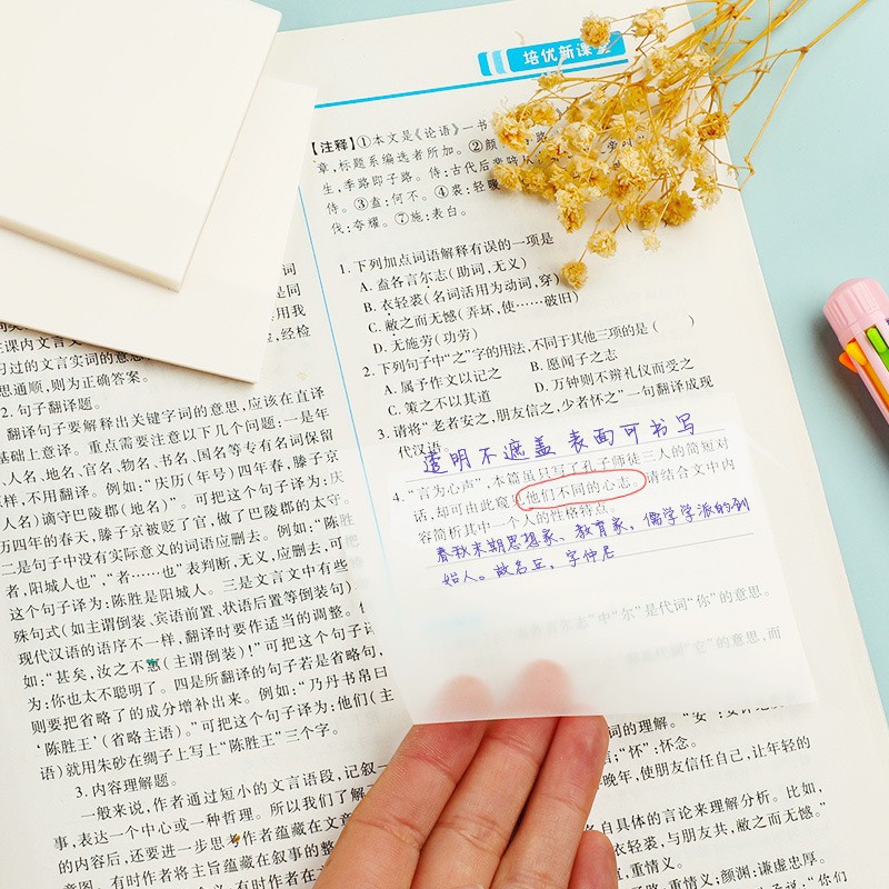 Set 50 tờ giấy note trong suốt tiện lợi nhiều kích thước - VPP Thiên Ái TA012