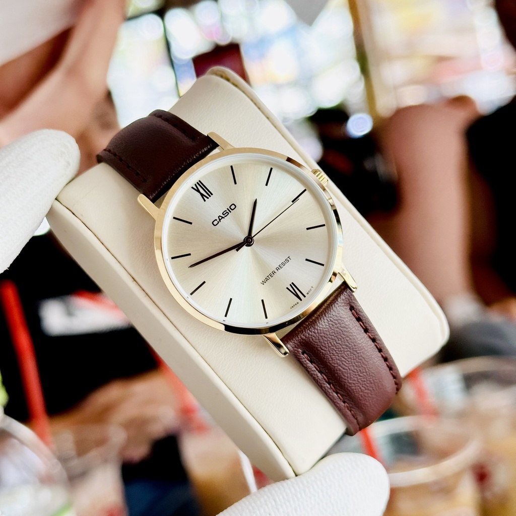 Đồng hồ nữ dây da Casio LTP VT01GL 9B