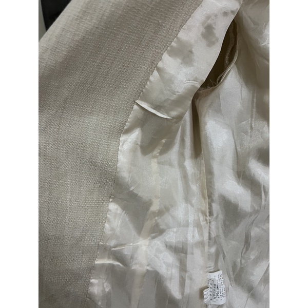 Pass áo blazer linen màu be sáng size S M nhỏ
