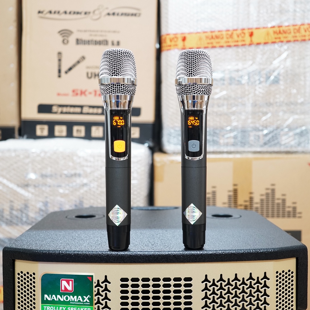 Loa Kéo Nanomax S-15D1 Bass 4 Tấc 40cm Công Suất 500w Karaoke Bluetooth