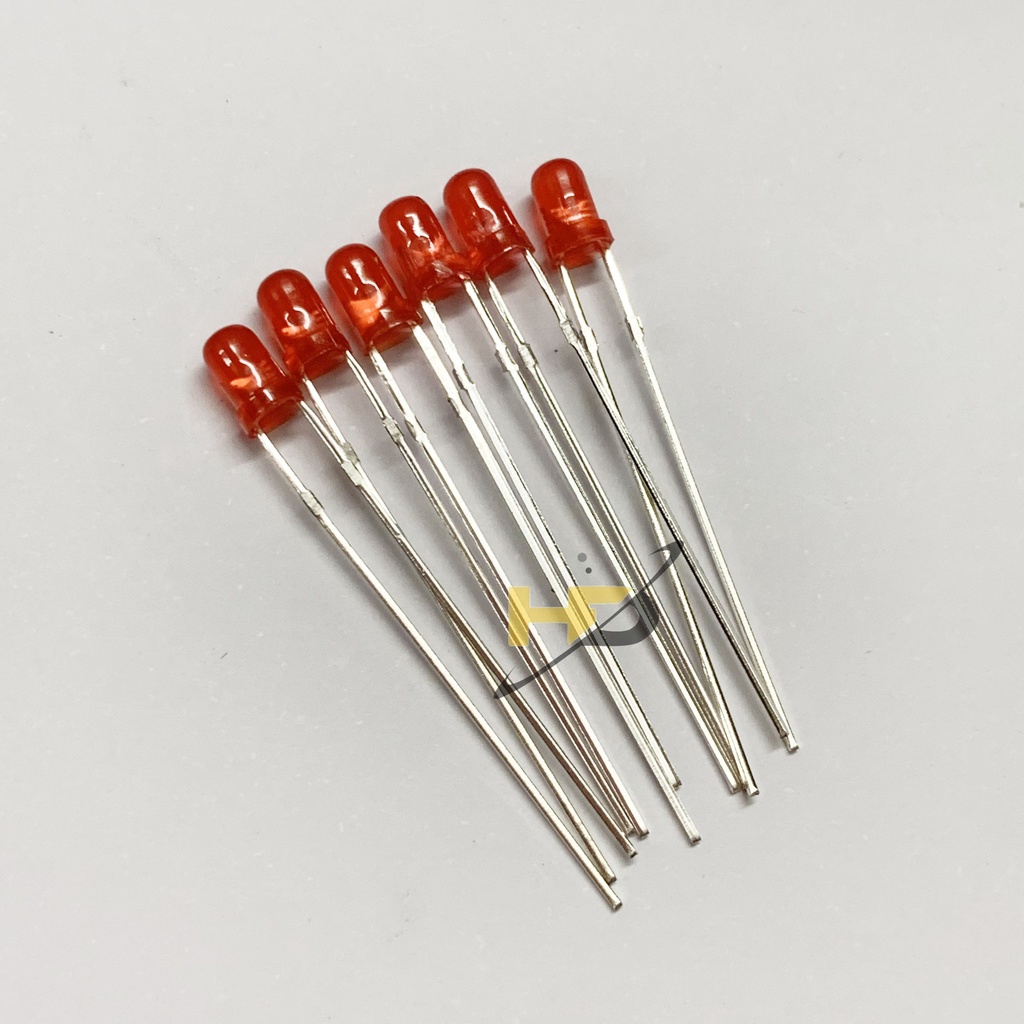 Bộ 50 Led 3mm Đầu Tròn Màu Đỏ, Màu Cam, Màu Vàng, Màu Xanh Dương Và Màu Xanh Lá