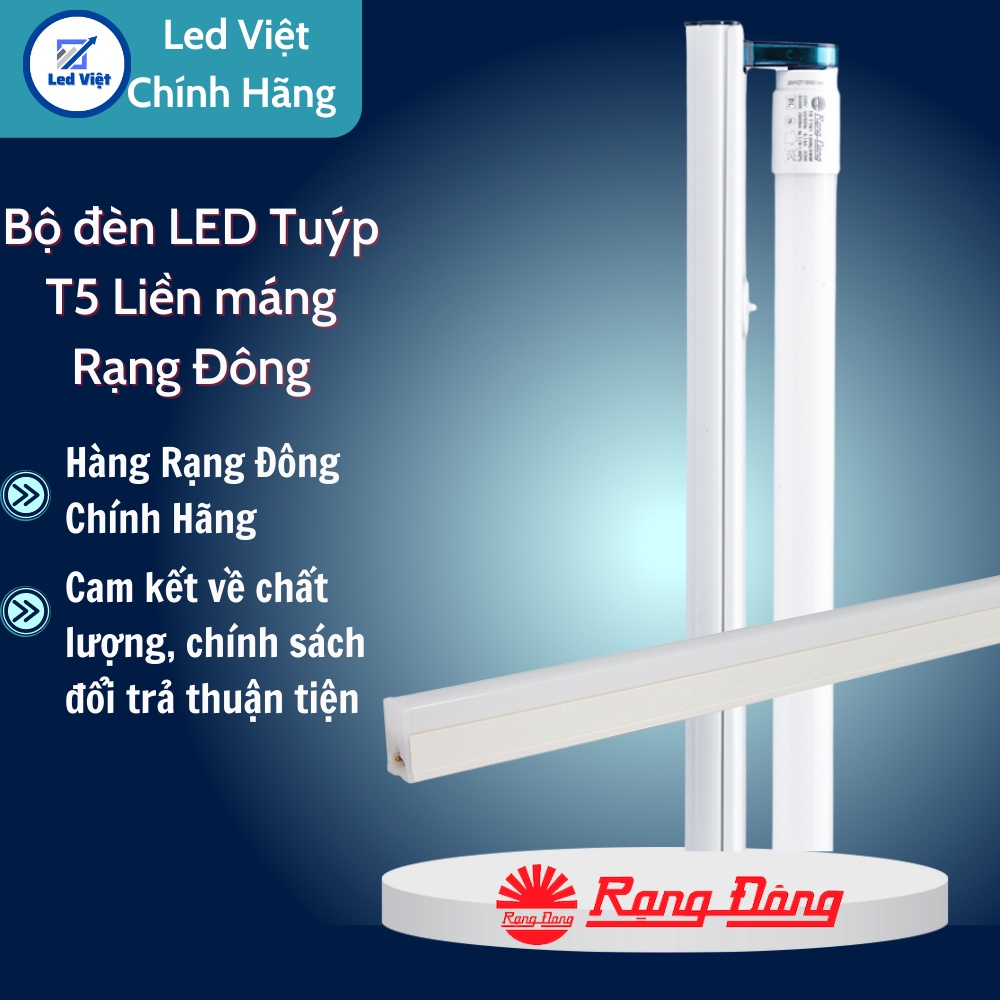 (Bộ đèn LED Tuýp T5 Liền máng Rạng Đông