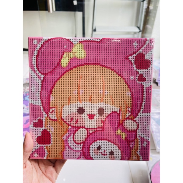 Tranh đính đá căng khung 20x20cm