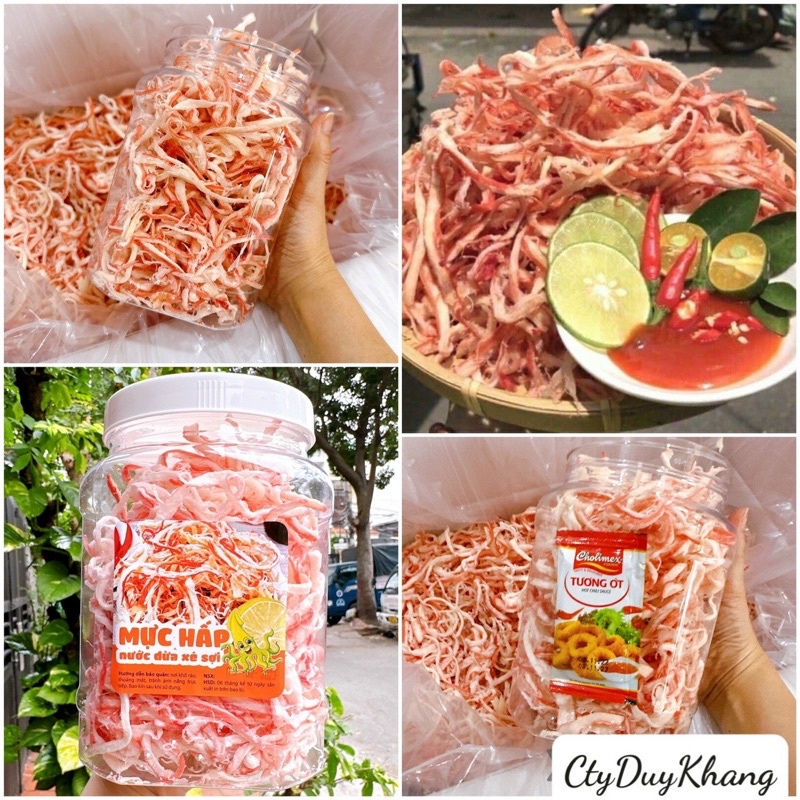Mực Thái Xé Sợi Hấp Dừa Loại Ngon cao cấp- Hộp 500gr ( Cam Kết không bột)