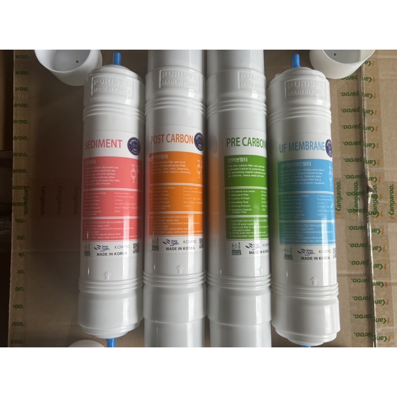 Bộ 4  lõi lọc nước 1 2 3 4 1234 cây nước nóng lạnh KG47 Kg48 made in korea