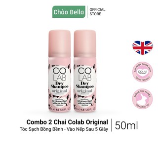 Combo 2 Dầu Gội Khô Colab Mini Hương Original 50ml Lành Tính Giúp Tóc Sạch Bồng Bềnh Và Vào Nếp Trong 5 Giây