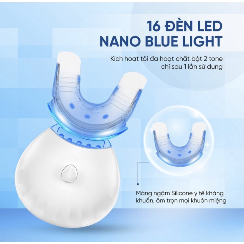 Máy làm trắng răng SMILEKIT- Máy tẩy trắng răng không ê buốt, giúp răng trắng sáng, chắc khỏe an toàn hiệu quả cho răng
