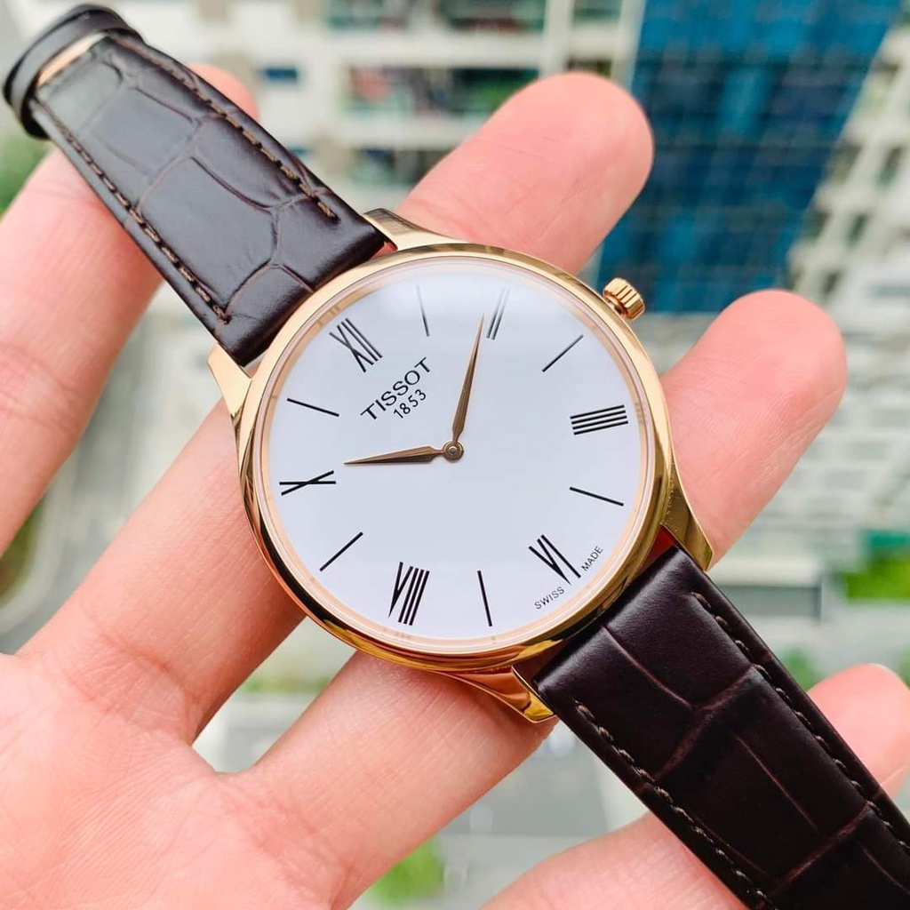 Đồng hồ nam chính hãng Tissot Tradition 5.5 Rose - T063.409.36.018.00 - Máy Quartz pin - Kính Sapphire - Dây da
