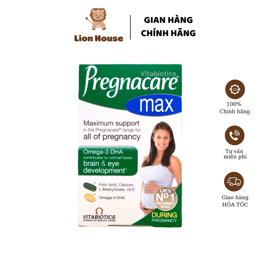 Viên uống vitamin tổng hợp Pregnacare Max Vitabiotics cho bà bầu 84 viên, Lion House