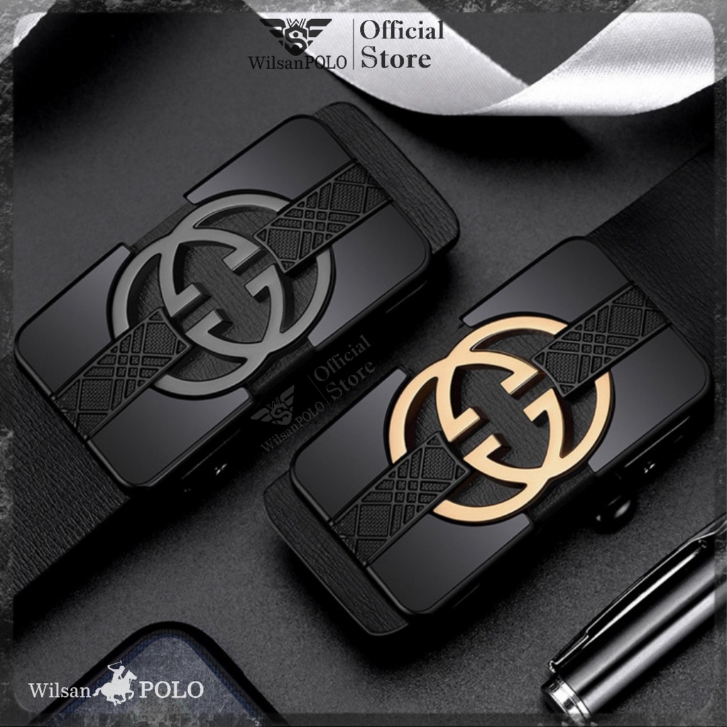 Thắt Lưng Nam Dây Lưng Da Bò cao cấp Wilsan POLO, Dây nịt nam bản nhỏ khóa tự động phong cách Hàn Quốc WS012