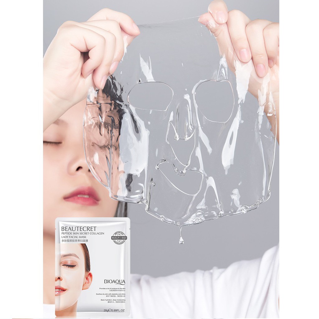 Mặt Nạ Thủy Tinh , Mặt Nạ Vàng 24k Bioaqua collagen cấp nước giúp da căng bóng