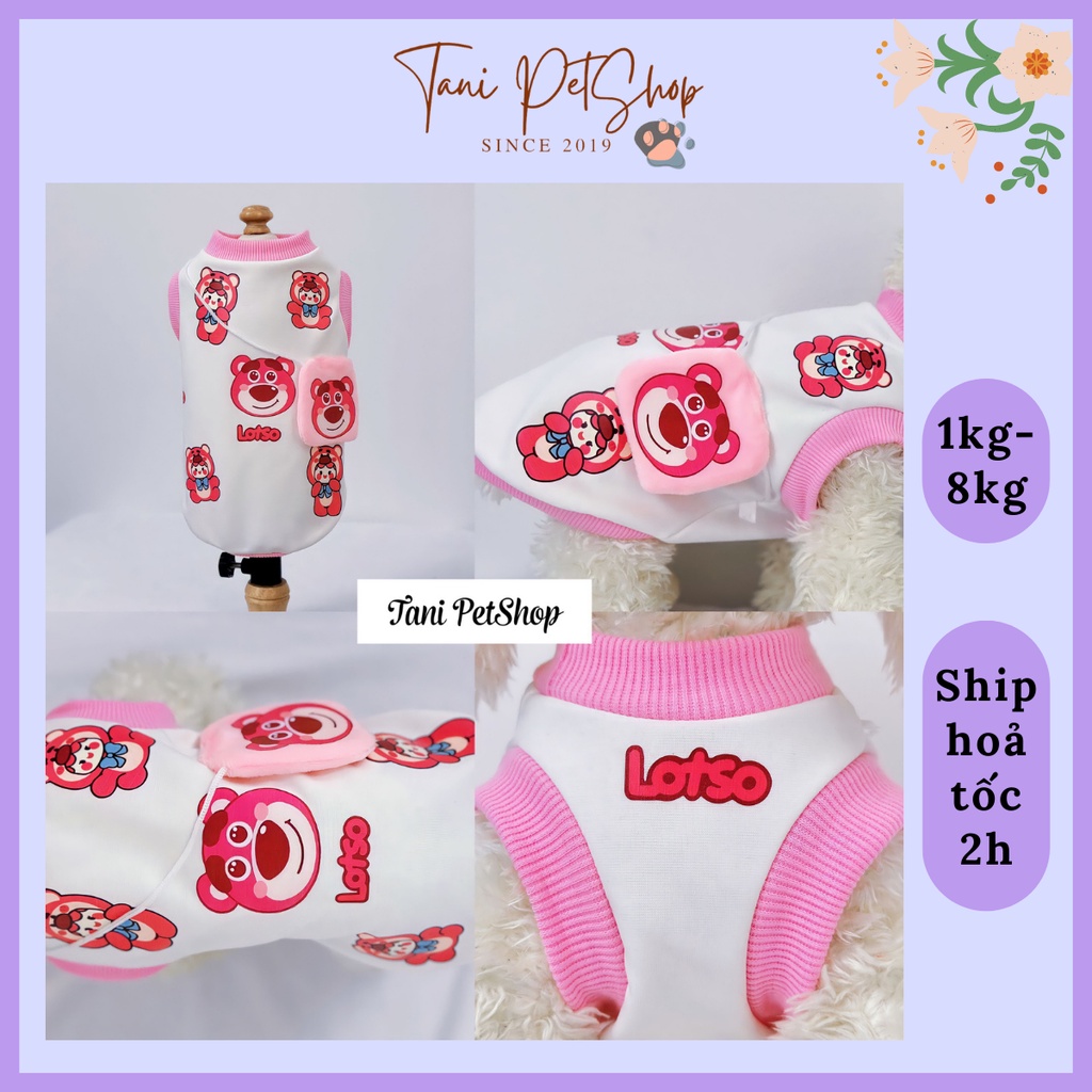 Áo Cho Mèo - Áo Ba Lỗ Gấu Dâu - Áo Mèo Chó Thú Cưng Mùa Hè Giá Rẻ Tanipetshop