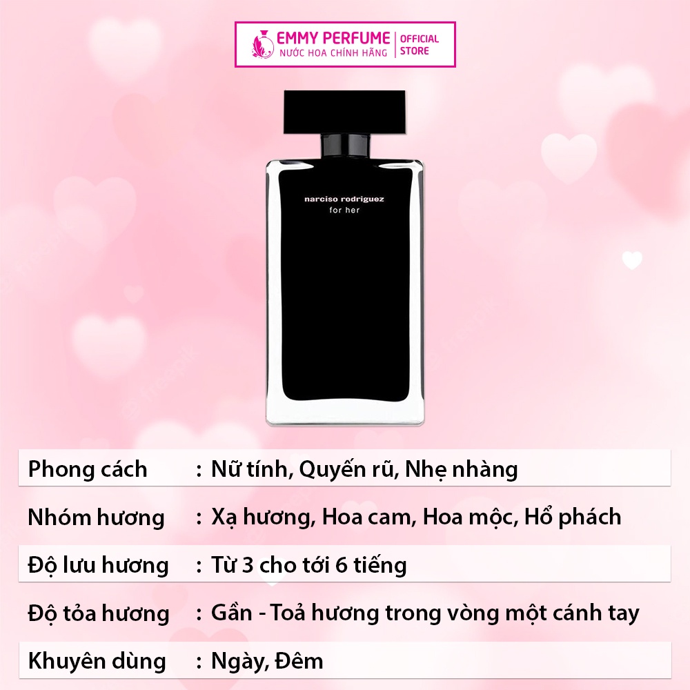 Nước hoa nữ Narciso For Her 4 mùi - Mùi hương hoa cỏ ngọt ngào quyến rũ
