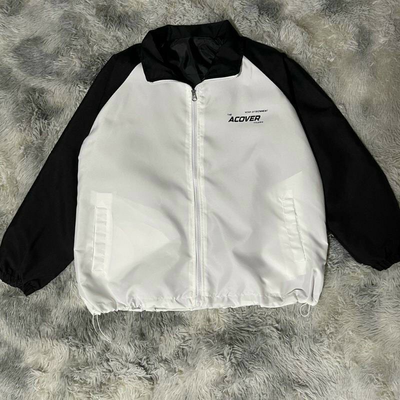 Áo Khoác Bomber Jacket ACOVER Chất Gió 2 Lớp Form Rộng Nam Nữ Unisex Phong Cách Hàn Quốc Ulzzang