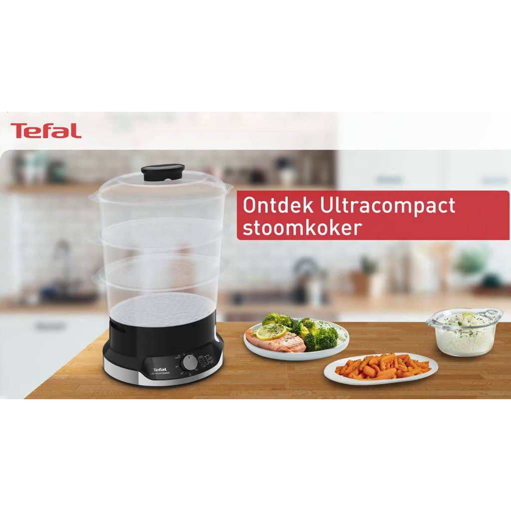 Nồi Hấp Điện Tefal Ultra Compact VC2048 3 Tầng