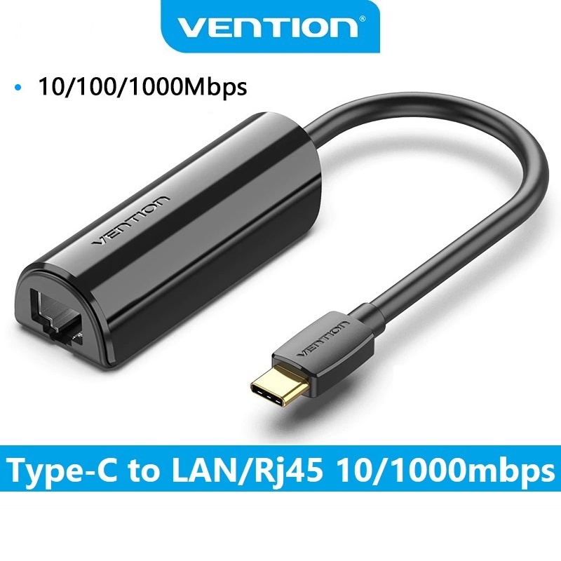 Chuyển đổi Type C to RJ45 LAN (10/100/1000) dài 15cm Vention