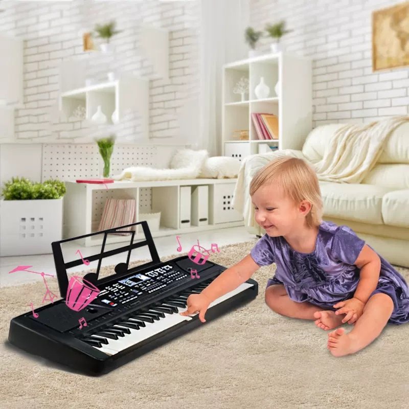 Đàn Piano - Đàn Organ Điện Tử 61 Phím Cao Cấp Kèm Mic và Sạc Dành Cho Bé, Người Lớn Mới Tập Đàn