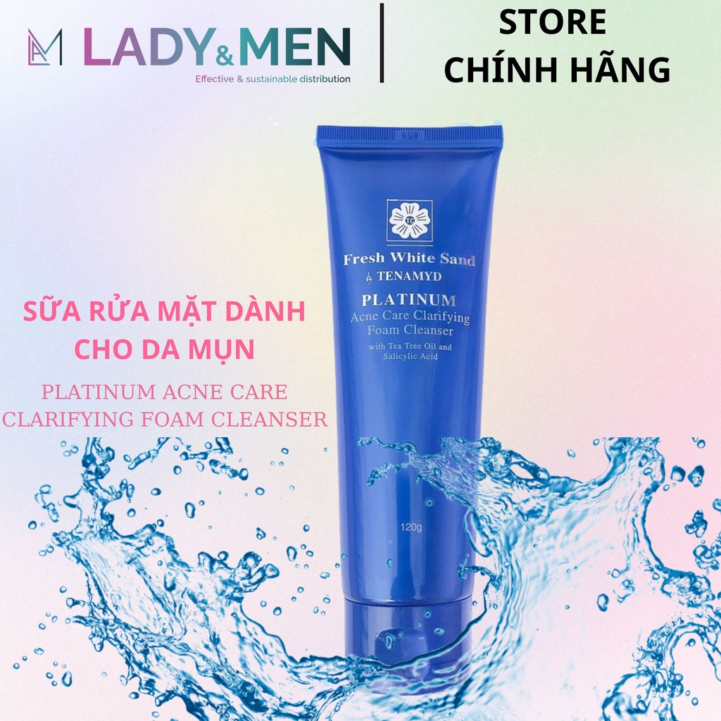 Sữa rửa mặt Tenamyd Fresh White Sand Platinum 120g ngừa mụn cho da dầu mụn - Hàng chính hãng - Lady & Men Viet Nam