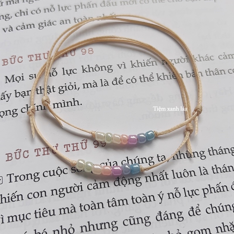 Vòng tay hạt cườm mix 7 màu | Tiệm xanh láa